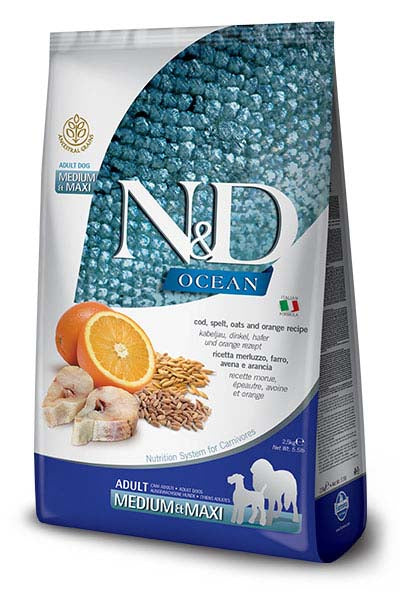 Farmina N&D Ocean - COD, SPELT, OATS & ORANGE