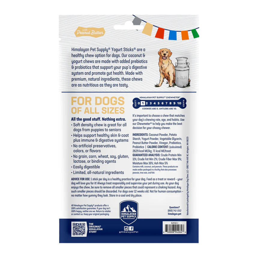Himalayan Pet Supply Yogurt Sticks- Peanut Butter Flavor