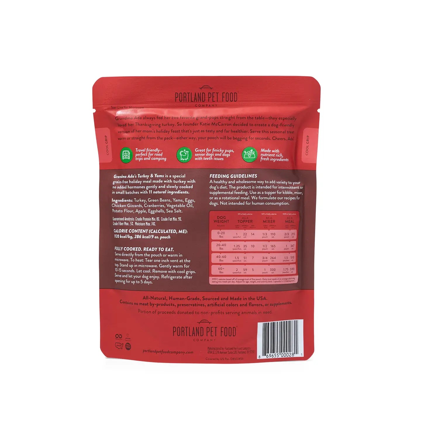 Portland Pet Turkey & Yams Dog Food Pouch