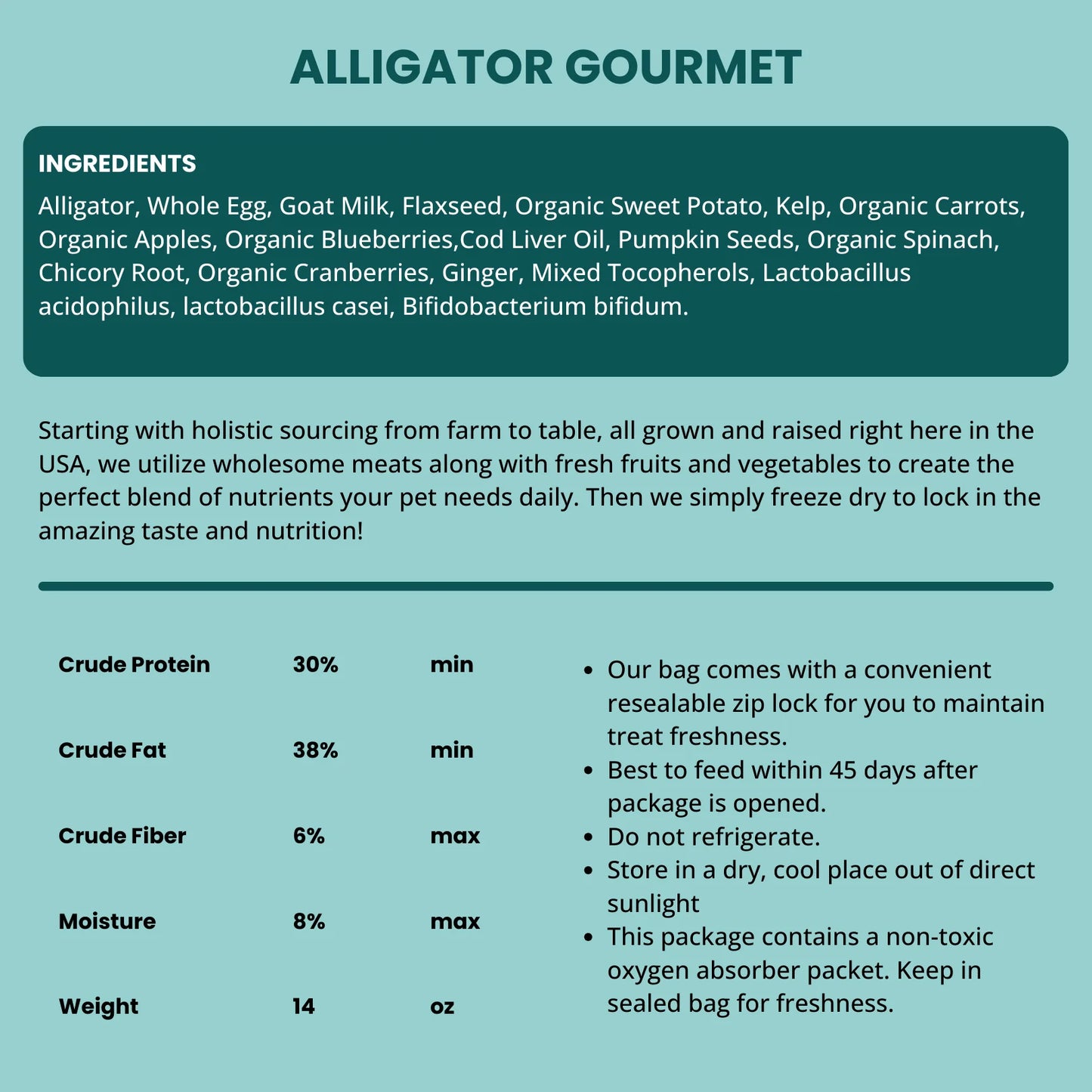 Shepherd Boy Farms Alligator Gourmet Raw, Freeze Dried Dog Food