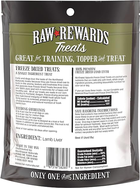 Raw Rewards Freeze Dried Lamb Liver | NWN