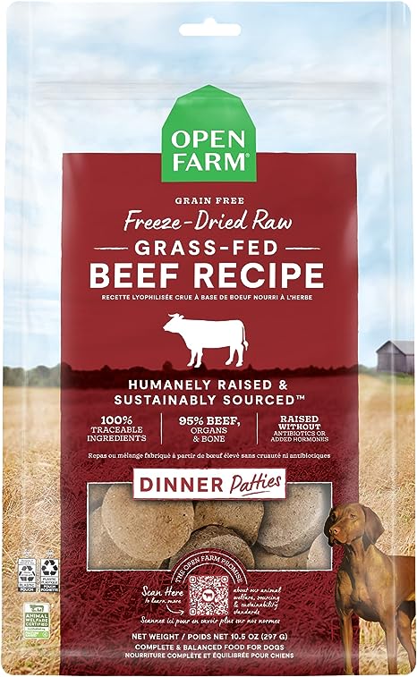 Open Farm Freeze-Dried Raw Patties, Grass-Fed Beef