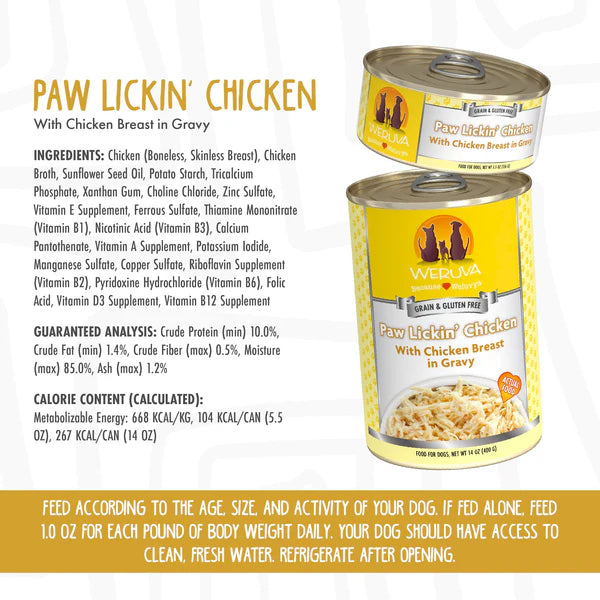 Weruva Classic Dog Wet Food - Paw Lickin' Chicken Recipe