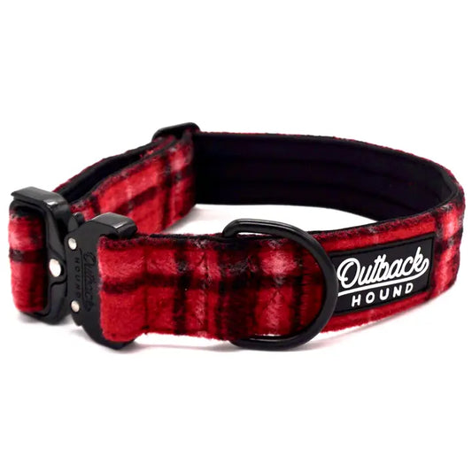 Outback Hound Red Flannel Premium Dog Collar