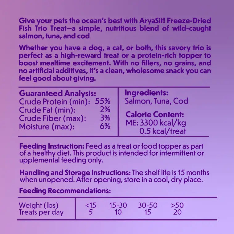 Arya Sit Freeze Dried Fish Trio