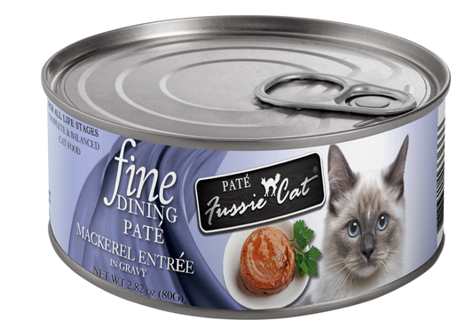 Fussie Cat Fine Dining Pate Mackerel Entree in Gravy