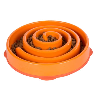 Outward Hound Orange Swirl Fun Feeder Slo-Bowl
