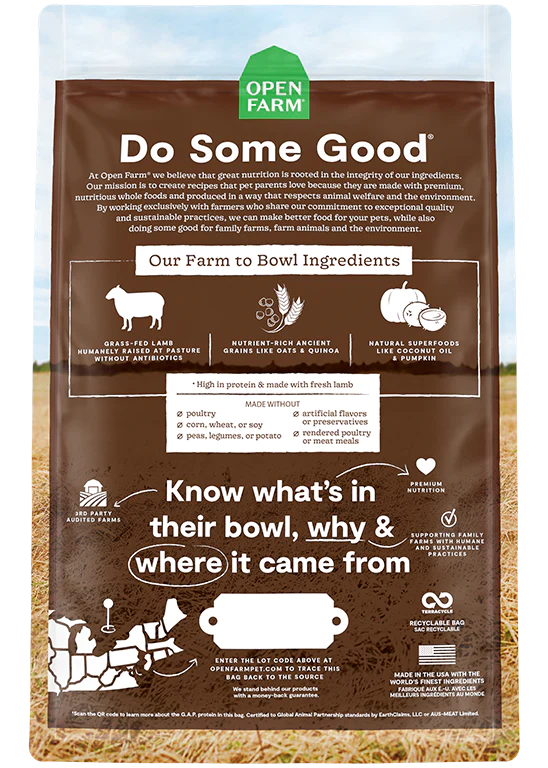 Open Farm Pasture-Raised Lamb & Ancient Grains Dry Dog Food