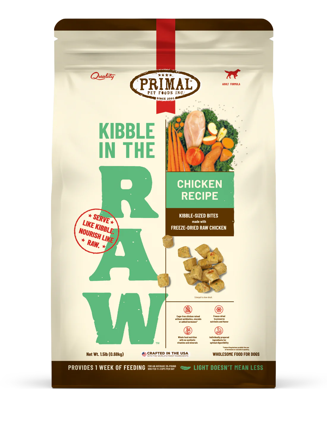 Primal Kibble in the Raw Dog Food Chicken Recipe