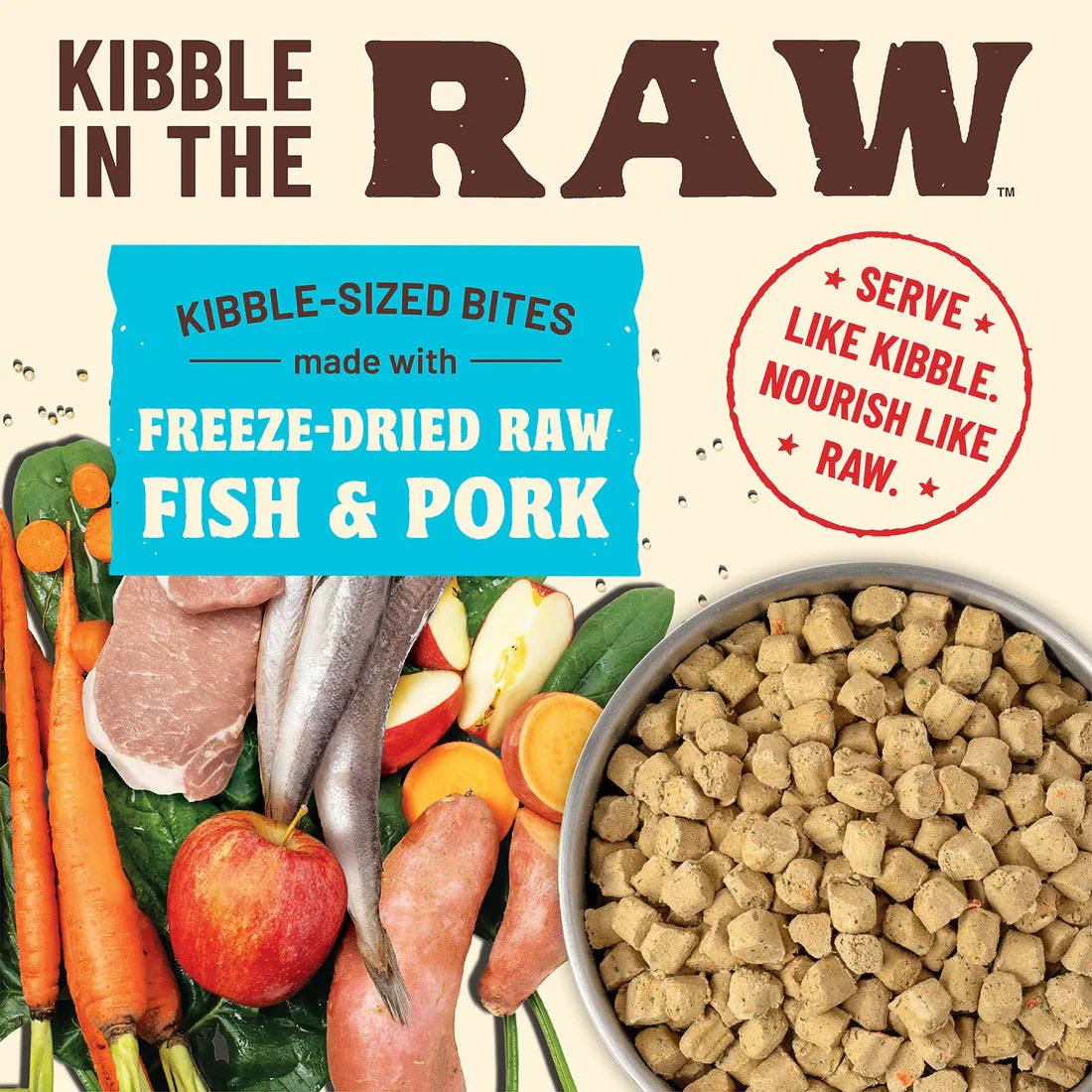 Primal Kibble in the Raw Dog Food Fish & Pork Recipe