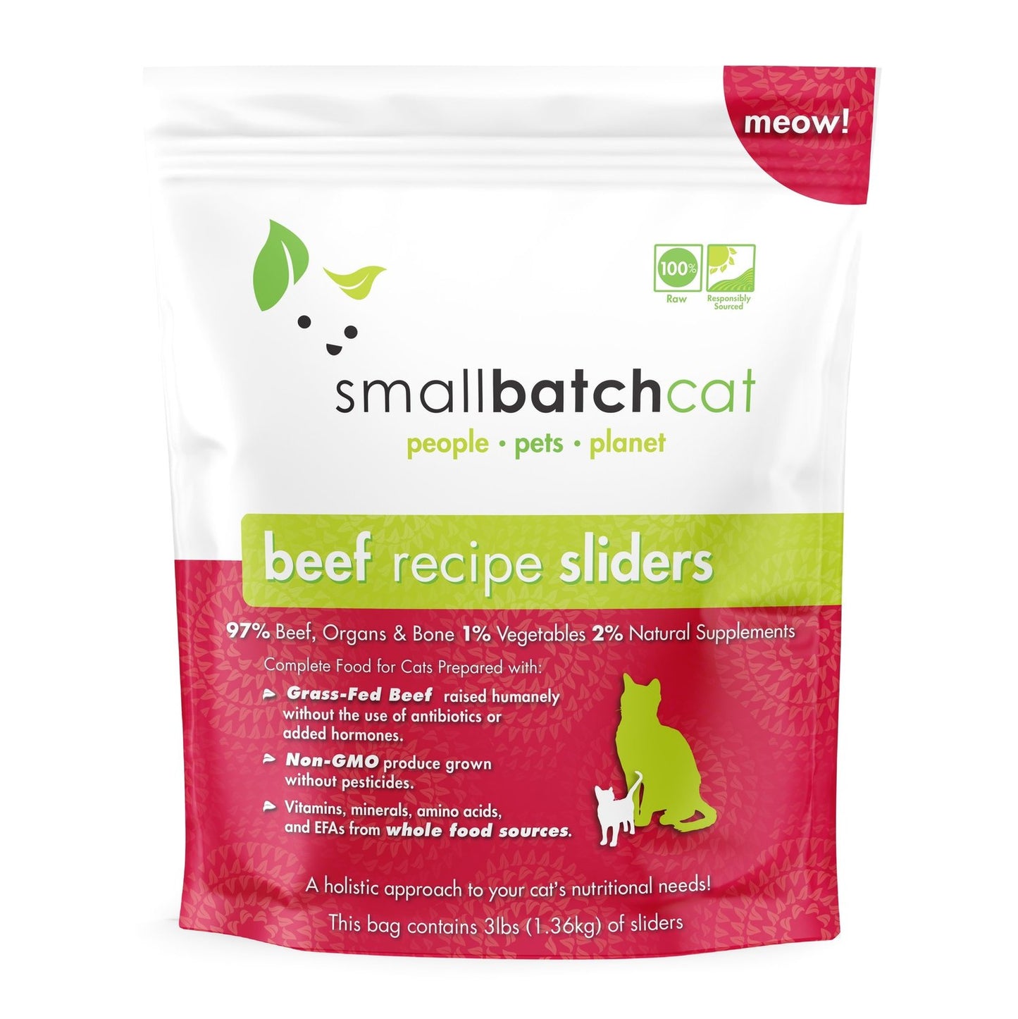 SmallBatch Frozen Beef Sliders Cat Food