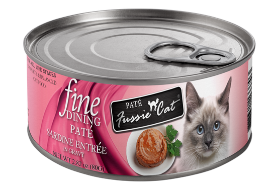 Fussie Cat Fine Dining Pate Sardine Entree in Gravy