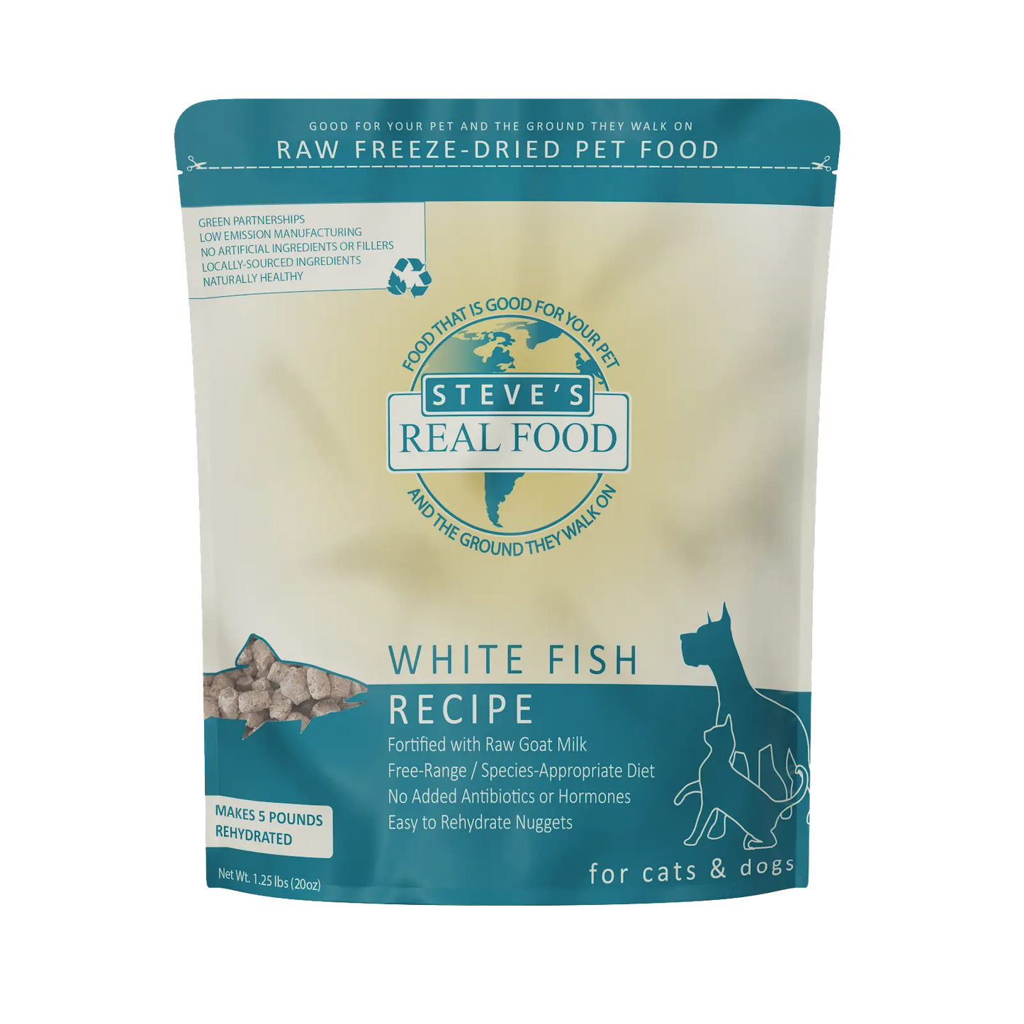 Steve’s Freeze Dried Raw White Fish Dog & Cat Food