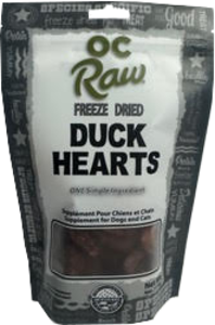 OC Raw Freeze Dried Duck Hearts