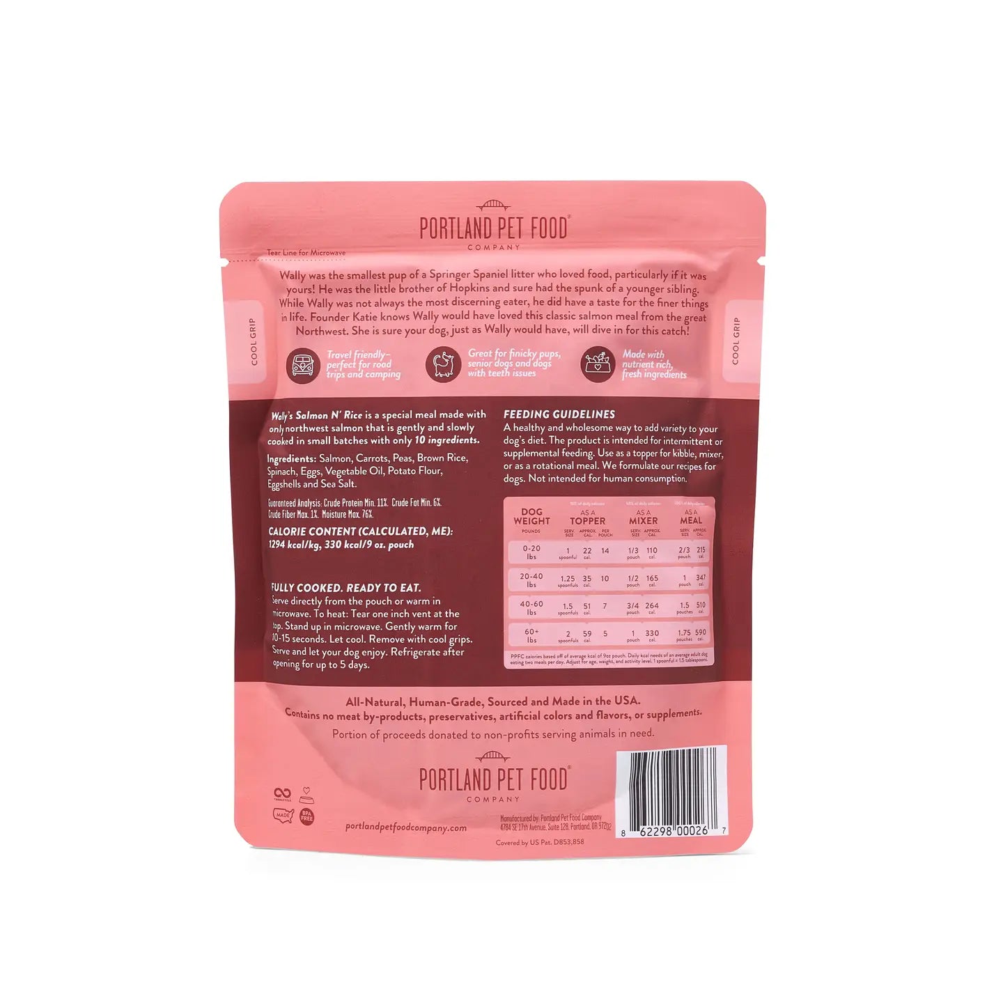 Portland Pet Salmon & Rice Dog Food Pouch
