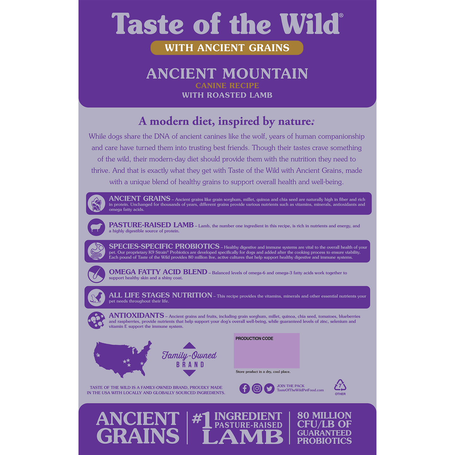 Taste of the Wild Ancient Grains Dog Food- Mountain