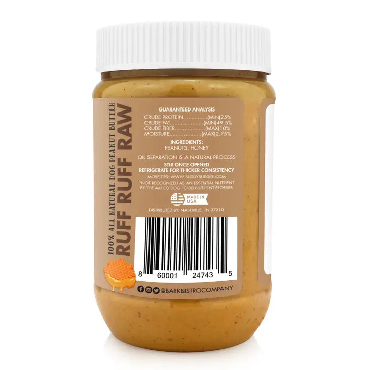 Buddy Budder Ruff Ruff Raw Peanut Butter for Dogs