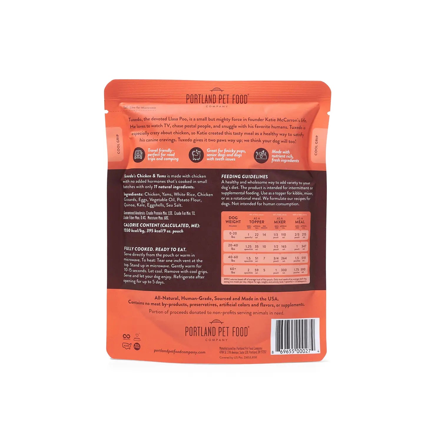 Portland Pet Chicken & Yams Dog Food Pouch