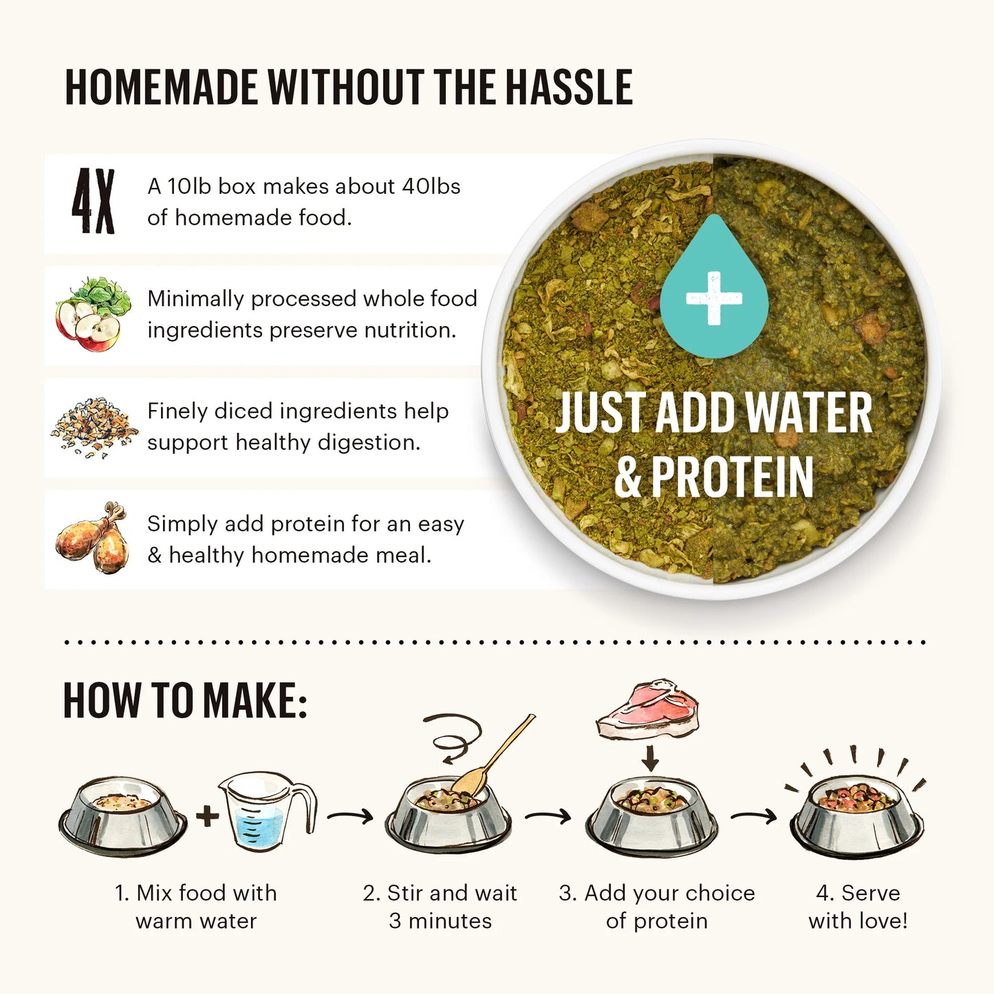 The Honest Kitchen DEHYDRATED GRAIN FREE FRUIT & VEGGIE BASE MIX