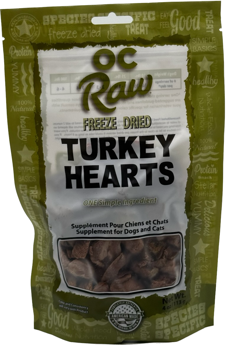 OC Raw Freeze Dried Turkey Hearts