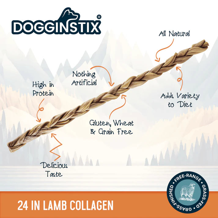 DogginStix Braided Lamb Collagen