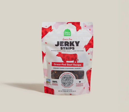 Open Farm Grain-Free Grass Fed Beef Jerky Strips