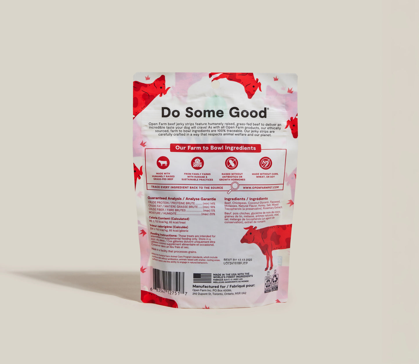 Open Farm Grain-Free Grass Fed Beef Jerky Strips
