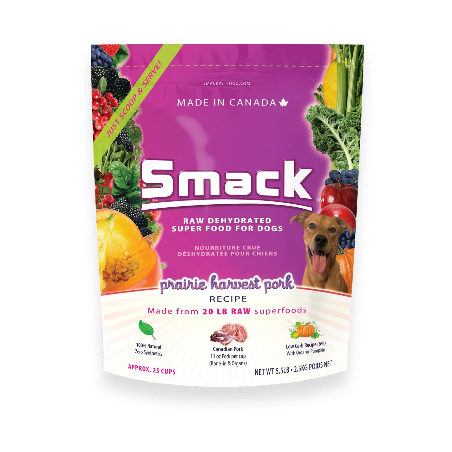 SMACK Prairie Harvest Pork Dehydrated Raw Food