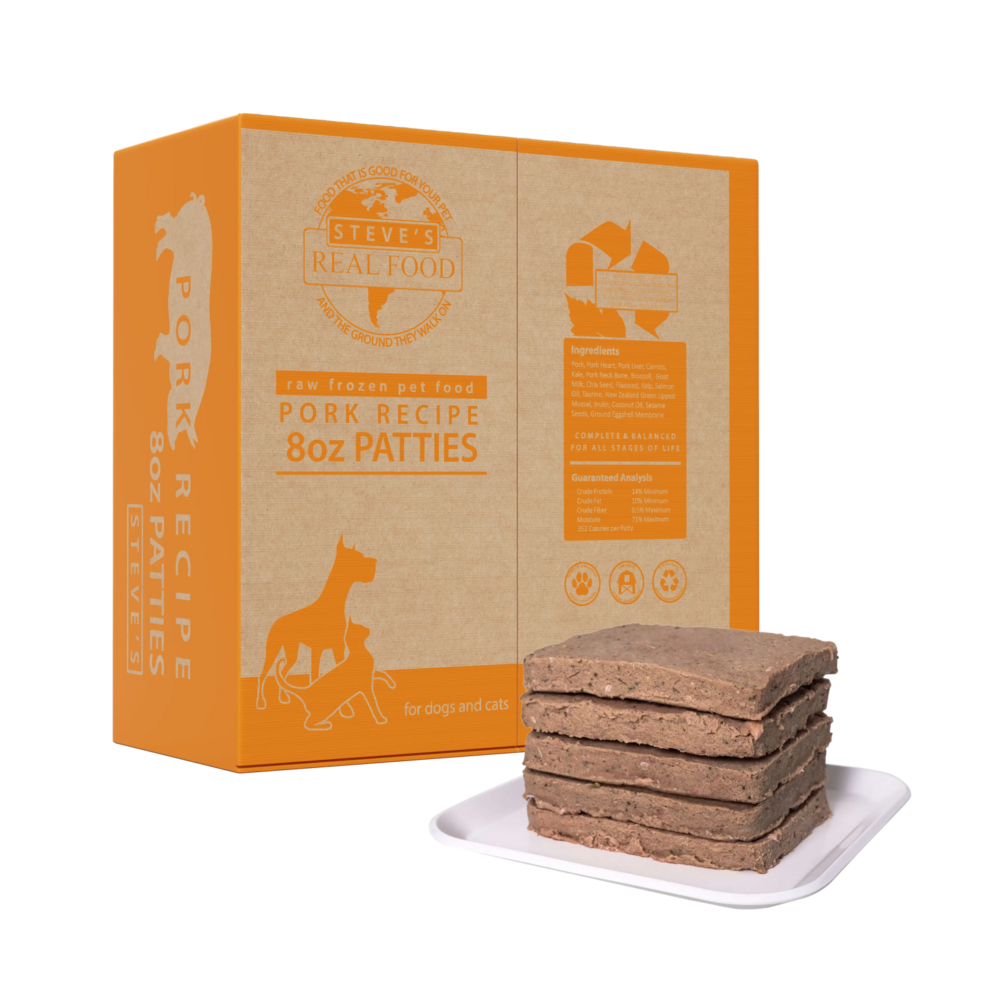 Steve’s Frozen Raw Dog & Cat Food, Pork Recipe