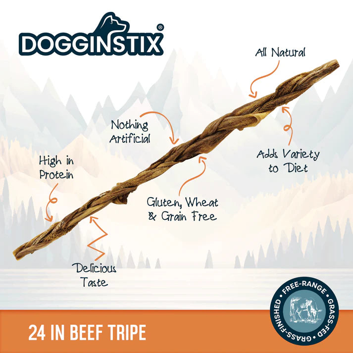 DogginStix Braided Beef Tripe Chew