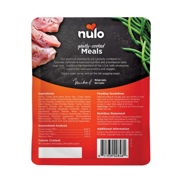 Nulo Gently Cooked Turkey & Green Beans Dog Food Pouch