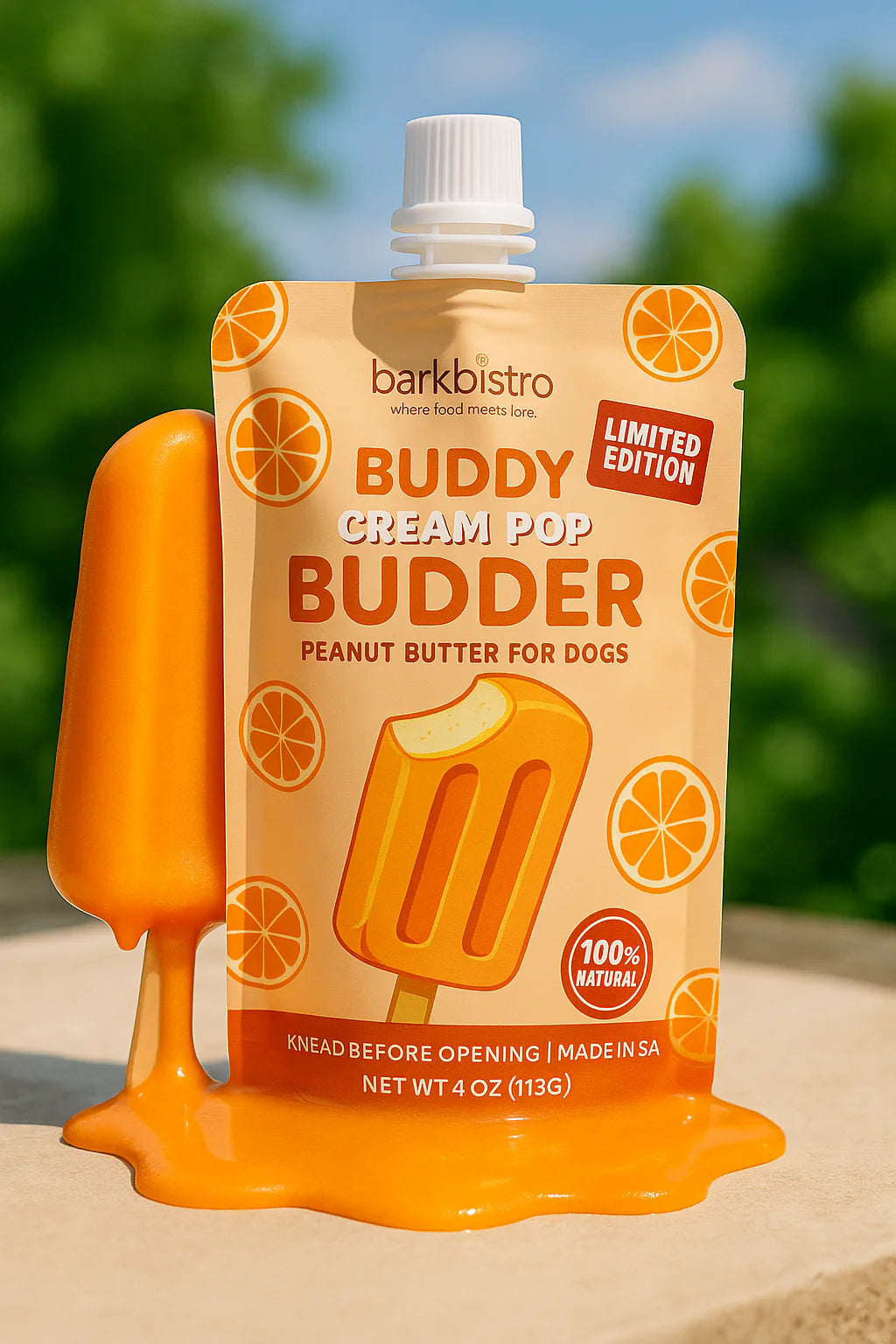 LIMITED EDITION Buddy Budder Orange Cream Pop Peanut Butter for Dogs