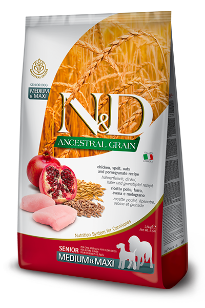 Farmina N&D Ancestral Grains- CHICKEN & POMEGRANATE SENIOR RECIPE