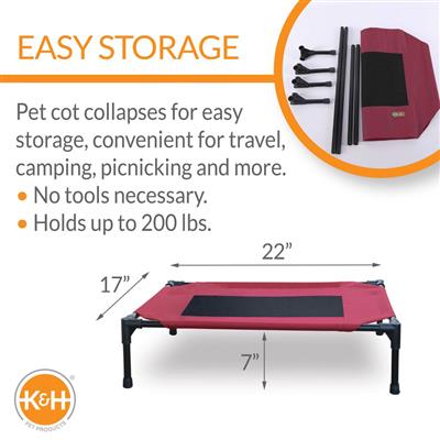 K&H Original Pet Cot- Charcoal