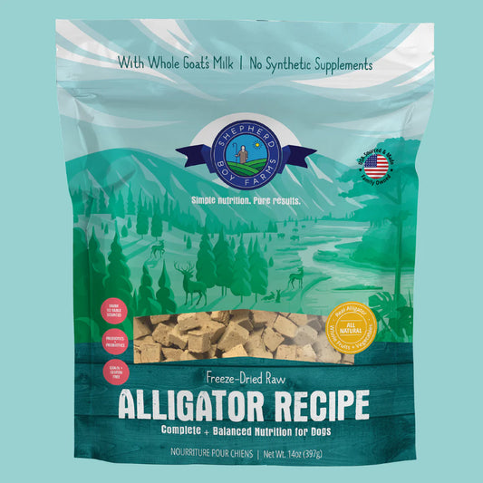 Shepherd's Boy Alligator Gourmet Raw, Freeze Dried Dog Food