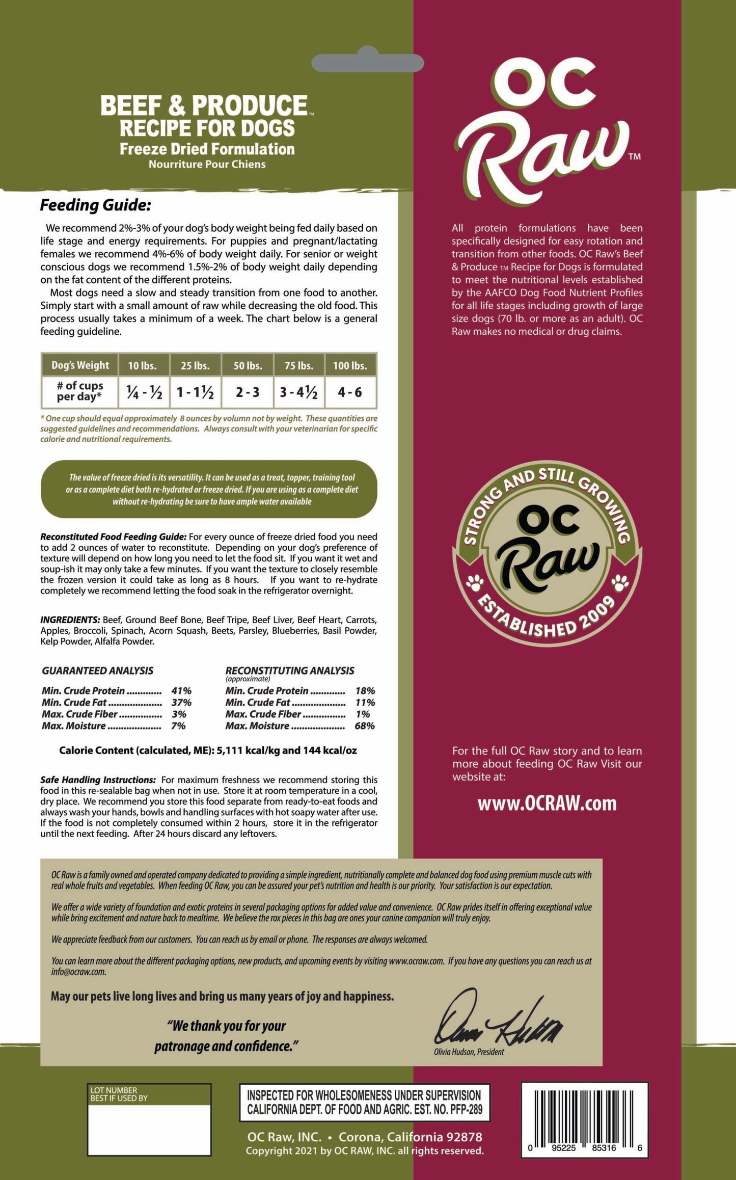 Beef & Produce ~ Freeze Dried Meaty Rox | OC Raw
