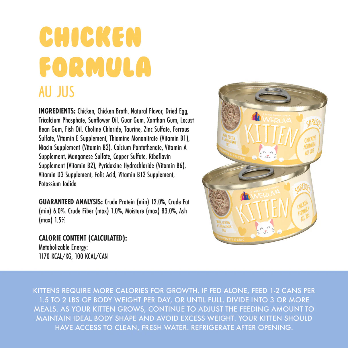 Weruva Kitten - Shredded Chicken Formula Au Jus