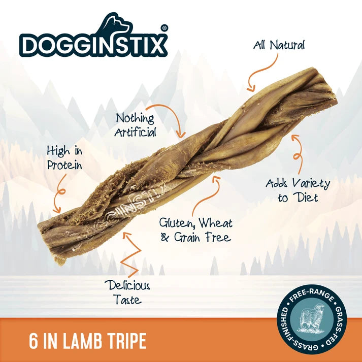 DogginStix Braided Lamb Tripe Chew