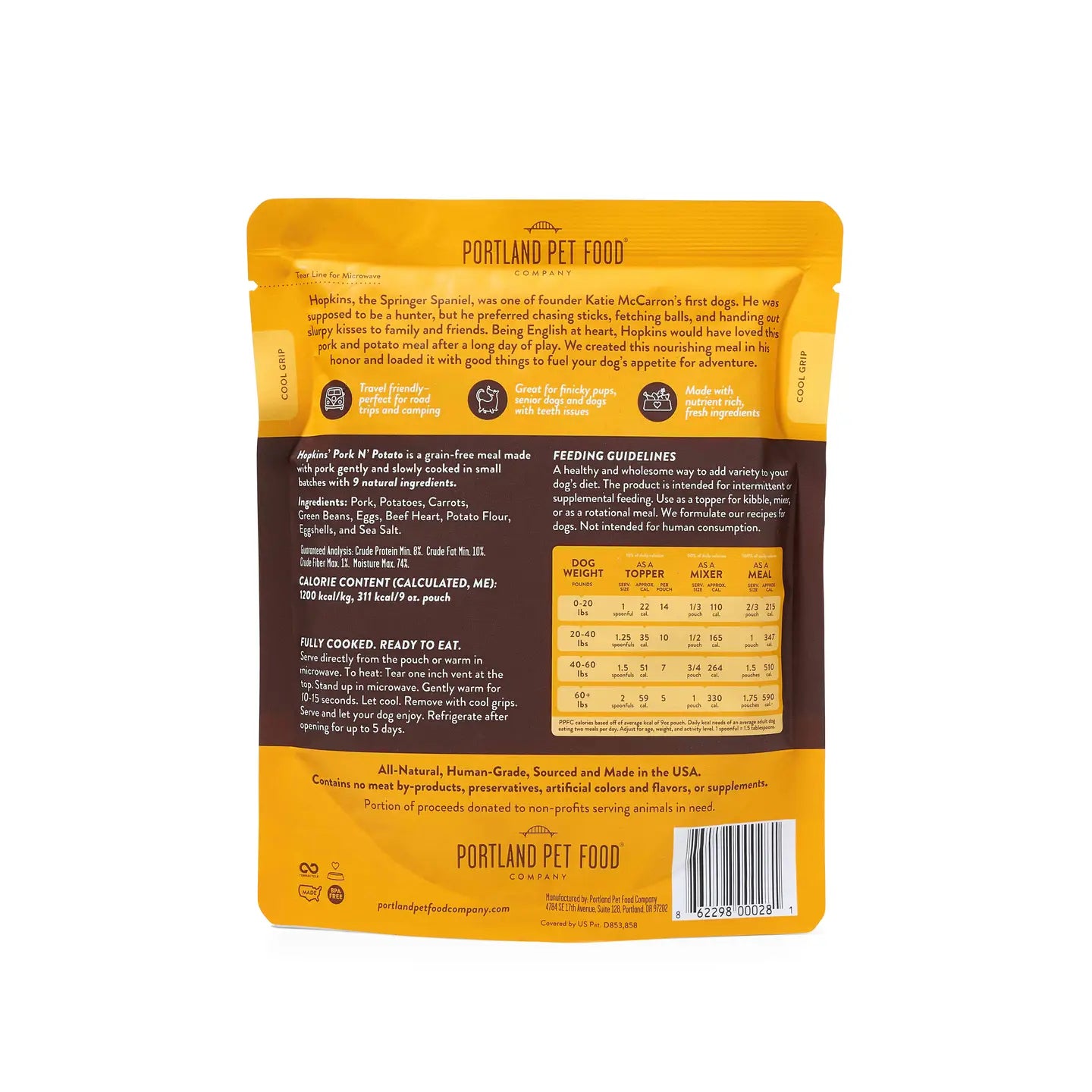 Portland Pet Pork & Potato Dog Food Pouch