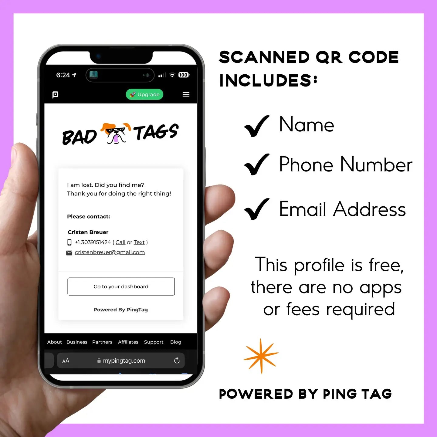 Bad Tag "Socially Impaired" - Dog ID Tag & Collar Charm