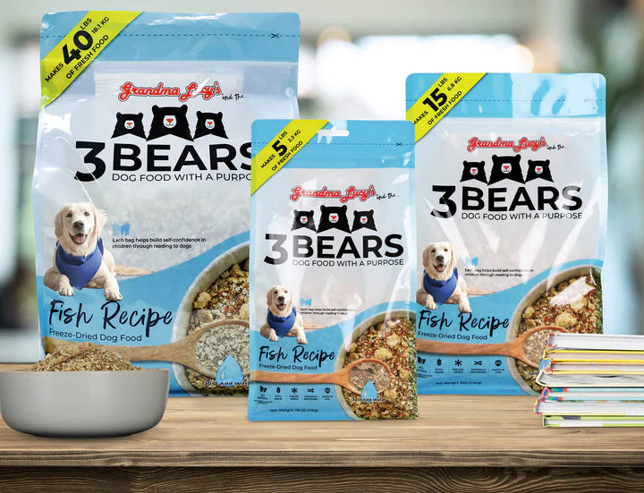 3 Bears Fish Freeze-Dried Dog Food & Topper | Grandma Lucy's