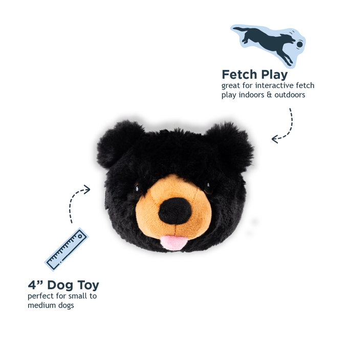 Black Bear 2-in-1 Fetch Ball Dog Toy | Tall Tails