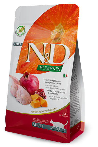 Farmina Cat Food- N&D Pumpkin Feline- Quail & Pomegranate Adult