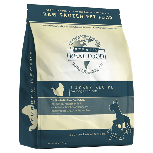 Frozen Raw Dog & Cat Food, Turkey Recipe | Steve's Real Food Frozen