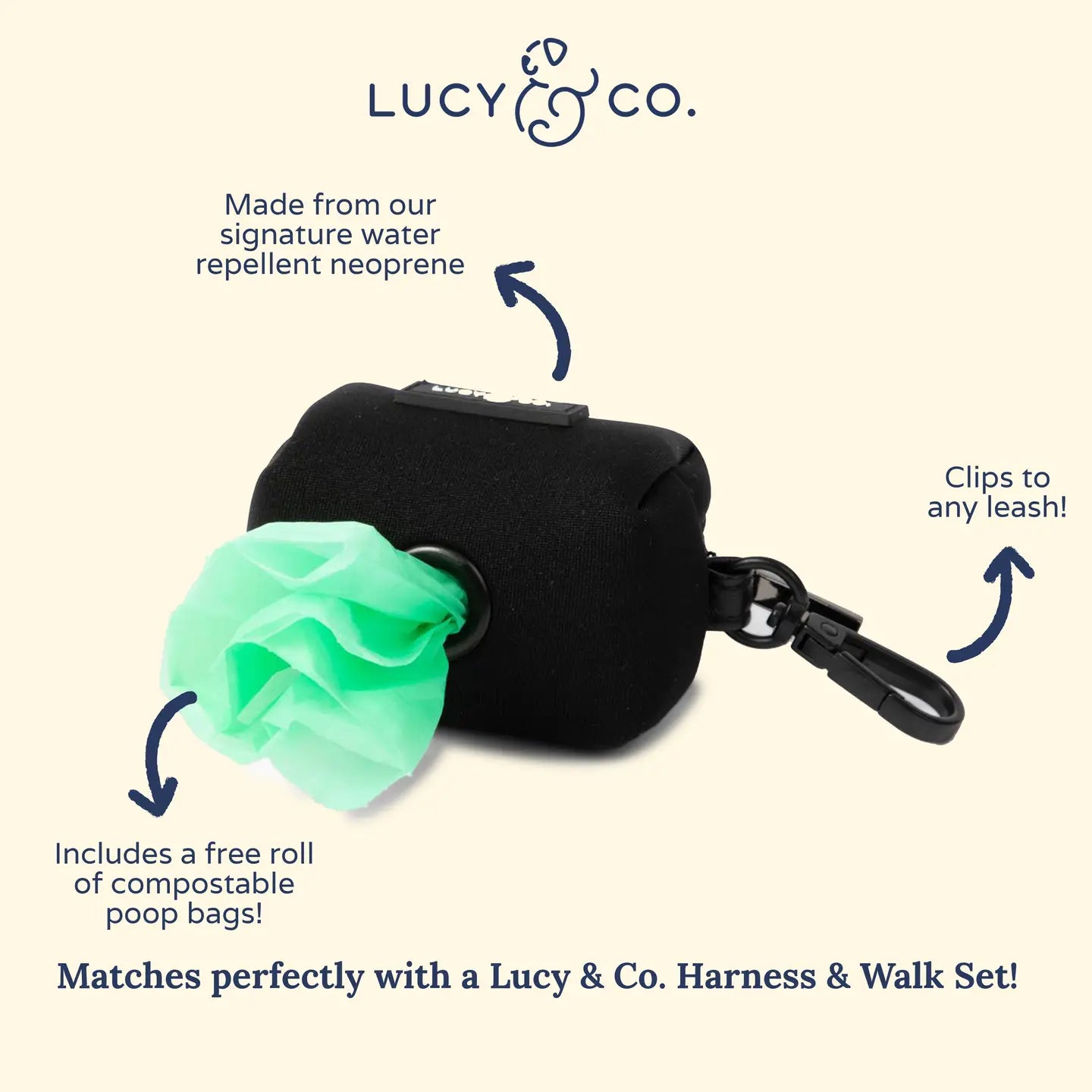 Fabric Poop Bag Pouch