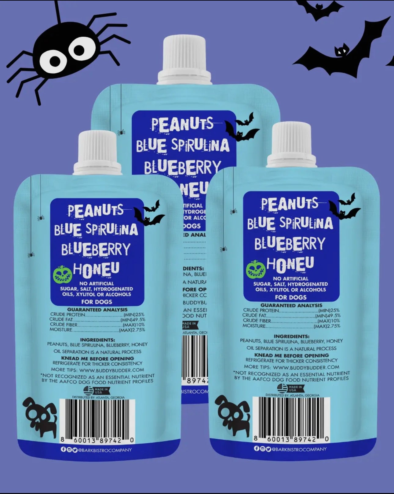 LIMITED EDITION Blue BOO Buddy Budder Peanut Butter for Dogs