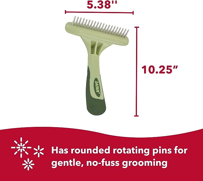 Double Row Undercoat Rake with Rotating Pins