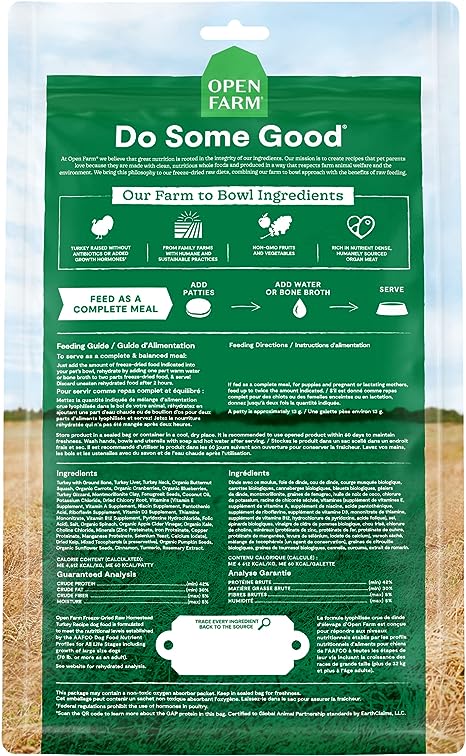 Open Farm Freeze-Dried Raw Patties, Homestead Turkey