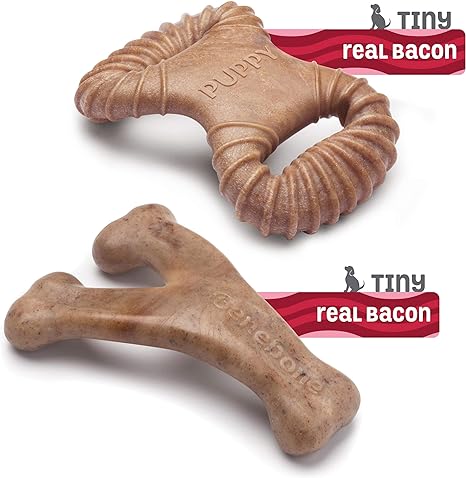 Benebone Puppy Pack | Bacon Wishbone & Dental Chew