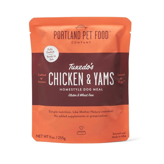 Chicken & Yams Dog Food Pouch | Portland Pet